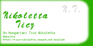 nikoletta ticz business card